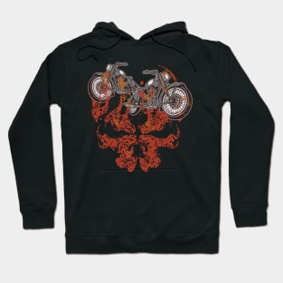 Motorcycle Grim Skull Biker Flame Hoodie